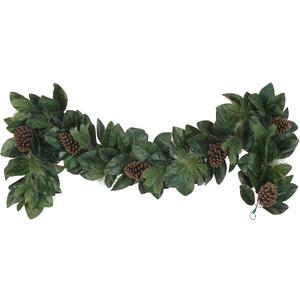 Puleo International 6 ft x 9" Garland with Magnolia Leaves & Pine Cones Puleo International 6 ft x 9" Garland with Magnolia Leaves & Pine Cones