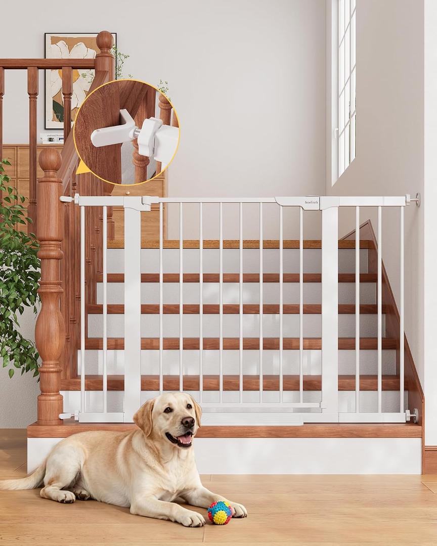 InnoTruth 29.6-44.6 in Wide Baby Gate for Stairs and Doorways, White