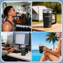 7 x BRIOBITE 2-in-1 Freeze & Insulated Stainless Steel Mug with Lid, 16oz Freeze Cup and 25oz Vacuum Insulated Mug, BPA-Free, Insulated for Beer, Soda, Wine, and Energy Drinks Gifts for Men,Black