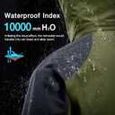 CAMEL CROWN Men's Ski Snow Jacket Waterproof Winter Snow Coat Windproof Warm Fleece Lining Hooded Parka Rain Jacket (3X-Large, Olive-green)