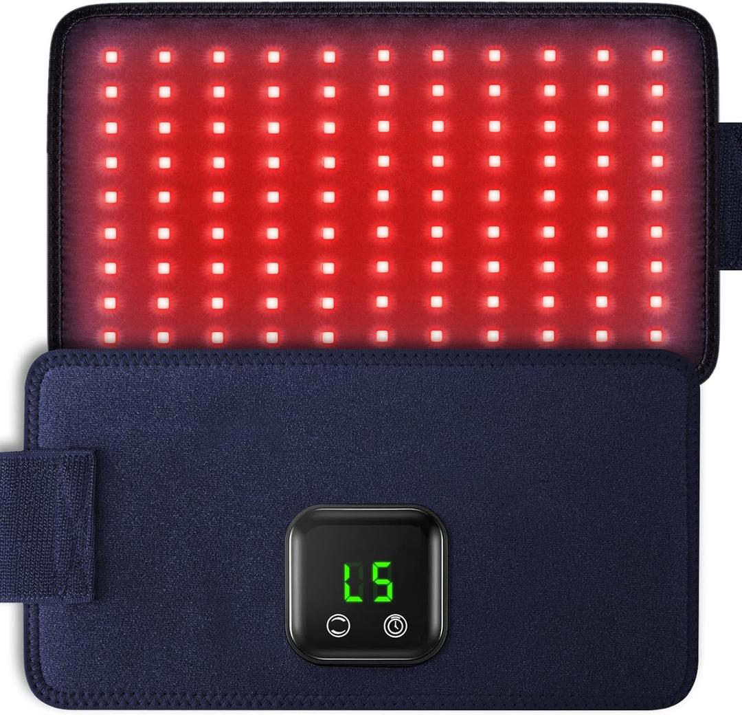 Red Light Therapy Belt, Cordless Infrared Light Therapy Wrap Red Light Therapy Device Infrared Heating Pads for Body with Timer for Back Shoulder Waist Muscle Pain Relief for Gift Women Men