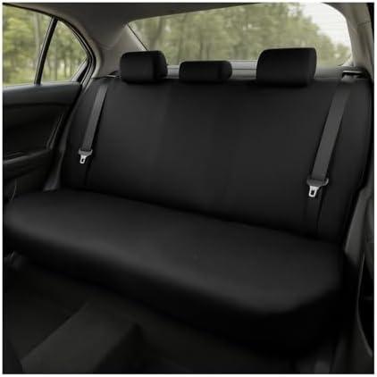 BESULEN Car Back Seat Cover, Dustproof Elastic Cloth Vehicle Rear Seat Bench Protector for Pets Kids, Waterproof Stretch Automobile Interior Accessories, Universal for Sedan Truck SUV (Black)