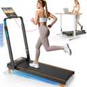 Walking Pad Treadmill with 12% Incline & Dual LED Display, 4 in 1 Walking Pad with Handle Bar, 3.5HP Foldable Under Desk Treadmill, Portable Treadmills for Home 350LBS, 4 Adjustable Incline, RGB Light