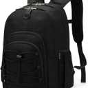 ZORFIN Black Backpack for School, Travel: Bookbag for Girls Boys - Kids Backpack with Multi Compartments