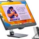 UPERFECT 5.9''-17.3'' Portable Monitor Stand, Adjustable 360° Swivel Bracket, 180° Tiltable Clamp, Heavy Duty Aluminum Stand for Pad/Tablet