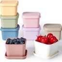 ISSEVE 8Pack 6oz Silicone Snack Containers for Kids, Reusable Small Containers with Lids, Leak Proof Silicone Food Storage Containers, Stackable Kids Lunch Box for Daycare, School, Travel (Morandi color)