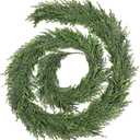 9FT Christmas Pine Garland - Real Touch Green Garland - Artificial Realistic Cedar Garlands for Mantel, Staircase, Tabletop - Indoor Outdoor Winter Christmas Decor (Style-4)
