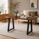 20" Metal Coffee Table Legs Black Bench Legs Heavy Duty Set of 2, 20 IN