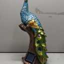 Solar Peacock Statues Garden Outdoor Decor Porch Patio Lawn Yard Art Decorations Peacock Sculpture with LED Lights Birthday Housewarming Christmas Gardening Gifts for Mom Women