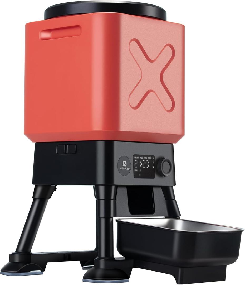 14L Automatic Dog Feeder for Large Breed  Extra Large Capacity, Anti-Blockage, Timed Auto Dog Food Dispenser, Dual Power Supply, Stainless Steel Bowl