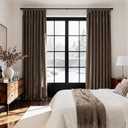 Pinch Pleated Brown Velvet Curtains for Living Room Modern Elegant Plush Velvet Luxury Fabric Room Darkening Window Drapes Bedroom Curtain 40x90