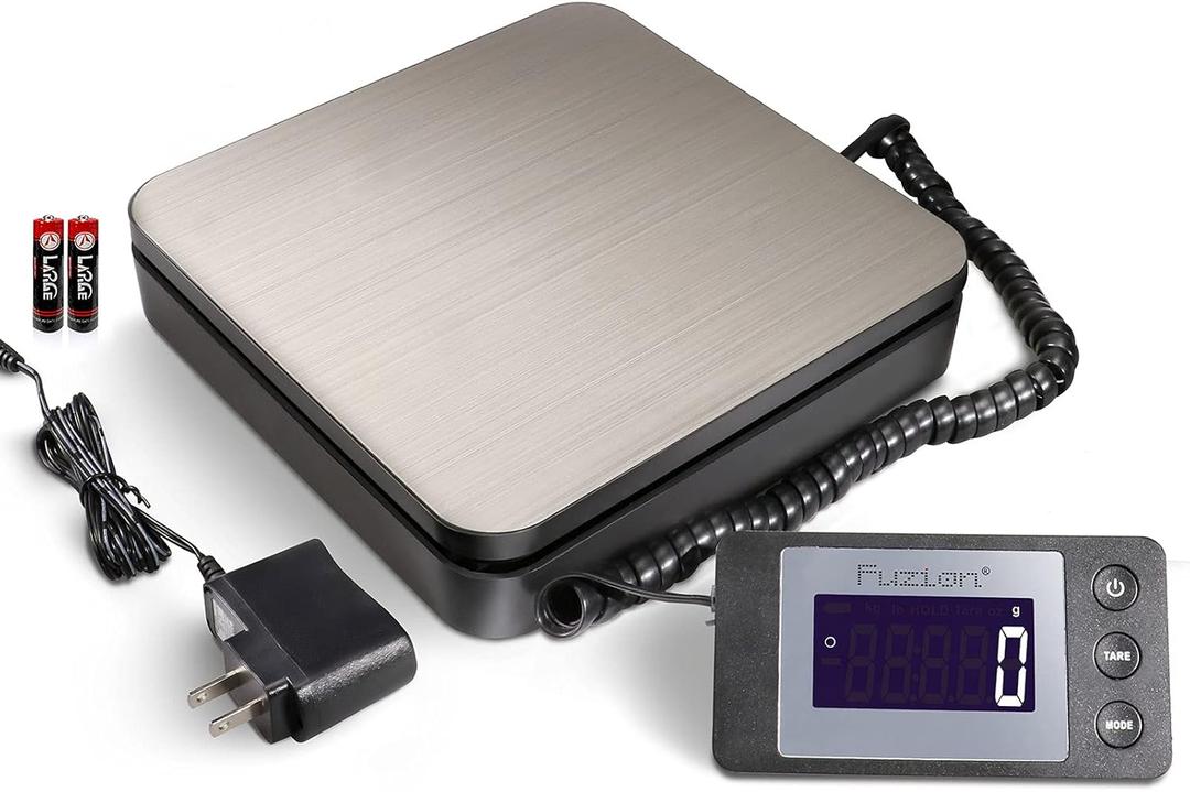 Fuzion Digital Shipping Scale 88lb  0.1oz, Durable Stainless Steel Postal Scale with Tare, 4 Weighing Modes, Shipping Scale for Packages, Postage Package Scale with AC Adapter