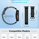 Astorgos Upgraded Ocean Band Compatible with Apple Watch Ultra 3/2/1 49mm, S11/S10 46mm, 9/8/7 45mm, SE3/SE2/SE/6/5/4 44mm, 3/2/1 42mm, Metal Connector Breathable Sport Watch Strap for Men Women (Regular)