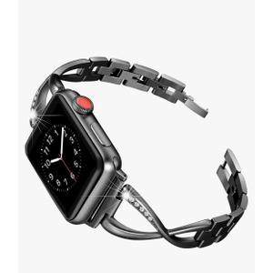 Secbolt Bands Compatible with Apple Watch Band 38mm 40mm 41mm 42mm 44mm 45mm 46mm 49mm Iwatch SE Series 11/10/9/8/7/6/5/4/3/2/1 Women Dressy Jewelry Metal Accessories Wristband Strap