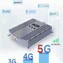 Cell Phone Booster for Home Office, Up to 7000 Sq.Ft, Cell Phone Signal Booster for Band 66/2/4/5/12/17/13/25,Boost 5G 4G LTE 3G Data for All U.S. Carrierst, FCC Approved (gray)