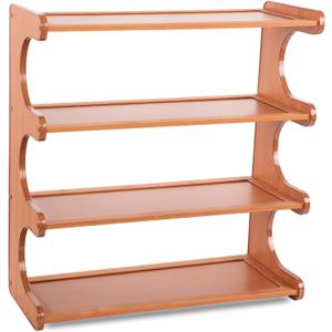 Shoe Rack,Small 4 Tier Shoe Organizer Storage Shelf,Bamboo Narrow Shoe Closet,Small Space Shoe Rack,for Entryway Closet 18.897.4819.3inch, 4 Tier-18.89" Wide