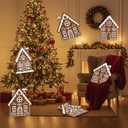 8 Pcs Jumbo Gingerbread Christmas Outdoor Decor Felt Mats-20 Inch Xmas Ornaments for Classroom Home Office Yard Porch Farmhouse Rustic Xmas Tree Wall Decoration(Gingerbread House)