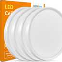 Led Flush Mount Ceiling Light,16 Inch 32w 3480lm,3000k/4000k/6000k 3CCT Selectable, Round Modern Flat Panel Super Slim Led Ceiling Light,for Living Dining Kitchen Bedroom Room (4Pack-White)