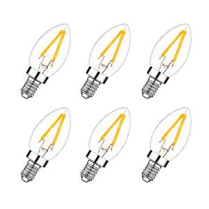 LED Night Light Bulb – C7 E12 LED Bulbs – Candelabra Light Bulbs, 1.5 Watt Equivalent 15W Incandescent Bulb, Warm White 2700K For Christmas, Party, Weddings, Garden, Backyard Non-dimmable 6pack
