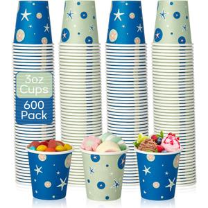 600 Pack 3 oz Paper Cups, Disposable Mini Cups for Mouthwash Espresso Snack Used for Bathroom, Party, Picnic, Travel and Events