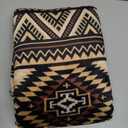 CASAAGUSTO Boho Throw Blanket - Brown Black Decorative Blankets with Tassel, Printed Flannel Bohemian Blanket for Chair, Bed, Sofa, Couch(50 * 60, Brown Black)