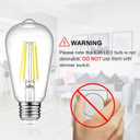 Ascher LED Edison Bulbs 6W, Equivalent 60W, High Brightness Cool White 4000K, 700 Lumens, ST58 Vintage LED Filament Bulbs with 80+ CRI, E26 Base, Non-Dimmable, Clear Glass, Pack of 8