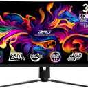 msi MPG 321CURX QD-OLED, 32-Inch,4K UHD, 3840x2160,1700R,OLED Monitor, 240Hz,0.03ms, Display  HDR True Black 400, G-SYNC Compatible, HDMI 2.1, DP 1.4a, USB C (98W PD), Height Adjustable, Black