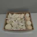 WDF 38PCS Ivory Christmas Ornaments - Beige Christmas Ornaments - Cream Velvet Balls for Christmas Decorations/Xmas Tree/Parties/Holidays (2.36inch, White)