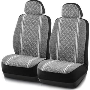 Road Comforts Baja Blanket Seat Covers Gray Diamond Bucket Seat Covers Low Back - Jacquard Fabric, Airbag Compatible, Universal Fit for Cars, Trucks, SUVs, and Vans