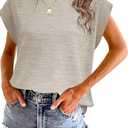 Womens Summer Tops Spring Outfits 2026 Fashion Casual Dressy T Shirts Cap Sleeve Workout Clothes Going Out Trendy Vacation (M)