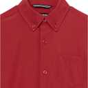 AXNY Boys Slim Fit Solid Super Stretch Solid Button Down Shirt (Red)
