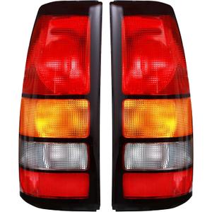 Boine Tail Light Compatible With 1999-2002 Chevy Silverado 1500 2500 3500 1999-2006 GMC Sierra 1500 2500 3500 Driver and Passenger Side Black Border Rear Light Brake Lamps