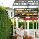 HEINPRO Pole Hedge Trimmer Cordless Compatible with Dewalt 20V MAX Battery, Hedge Trimmer with Extension Pole Up to 14-Feet Reach, 18-Inch Pole Trimmer for Hedge Trimming (Tool Only)
