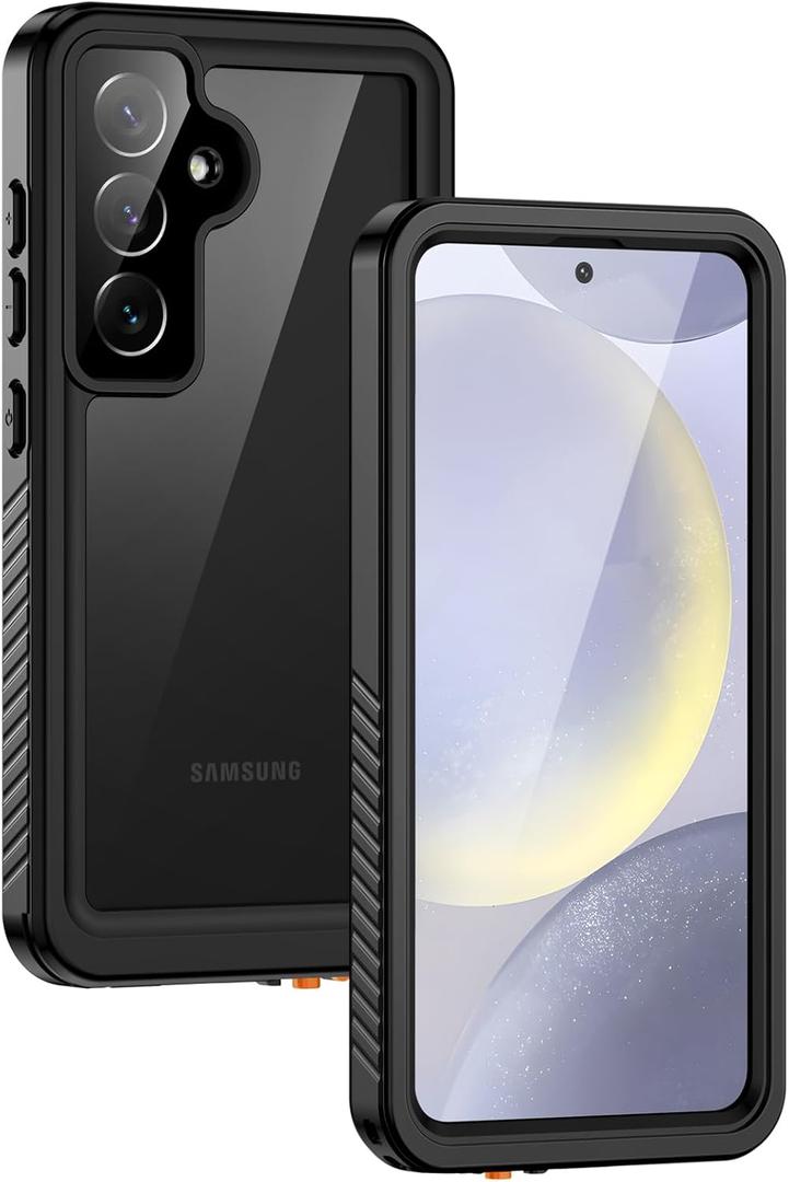 Lanhiem for Samsung Galaxy S24 Phone Case IP68 Waterproof Dustproof, Built-in Screen Protector, Rugged Full Body Shockproof Protective Cover for Galaxy S24 5G 6.2 Inch, Black