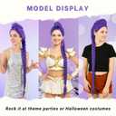 PUREHAIR 47 Inches Long Purple Braided Hair Anime Costume Wig High Temperature Heat Resistant Silk Fiber Natural Looking Cosplay Wig for Halloween Party, Cosplay (Purple, Adult Size)