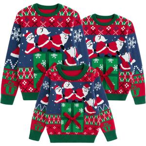 Simplee kids Ugly Christmas Sweater Family Matching Outfits for Women Men Party Sweaters Knitted Pullover (Small)