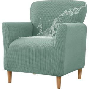 Gollense Banquet Armchair Slipcover Luxury Waffle Chair Slipcovers with Arms Stretch Chair Covers for Living Room Soft Club Chair Cover Anti Slip Dog Pet Friendly Furniture Protector, Green