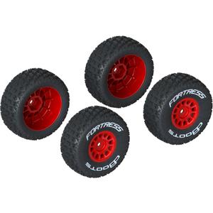 Arrma 550116 dBoots FORTRESS Tire Set Glued Red 2 Pairs