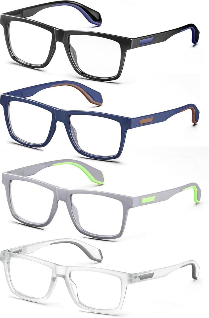 MODFANS Oversized 1.0 Reading Glasses for Men&Women,Large Readers for Men Comfort Rubber Temple with Spring Hinge,Wide Blue Light Blocking Reading Glasses,Anti UV/Eyestrain