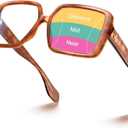 VISOONE Oversized Progressive Multifocal Anti-Fog Reading Glasses with Blue Light Blocking Fashion Readers Women Harvard (Amber Tortoise)