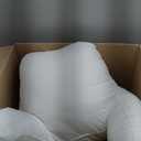 Sasttie Reading Pillow, Velvet Back Pillow for Bed Sitting Up, Adult Back-Rest Support Cushion with Arms for Sit Up on Couch, Sofa, and Floor, Dorm Essentials, Reading Accessories, White (Standard (18-Inch))