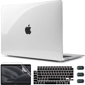 CISSOOK Crystal Clear Case for MacBook Air 13 inch 2021 2020-2018 with Retina Display and Touch ID, Transparent Hard Shell Case with Keyboard Cover for A2337 M1 A2179 A1932 2020 2018-2021 Release