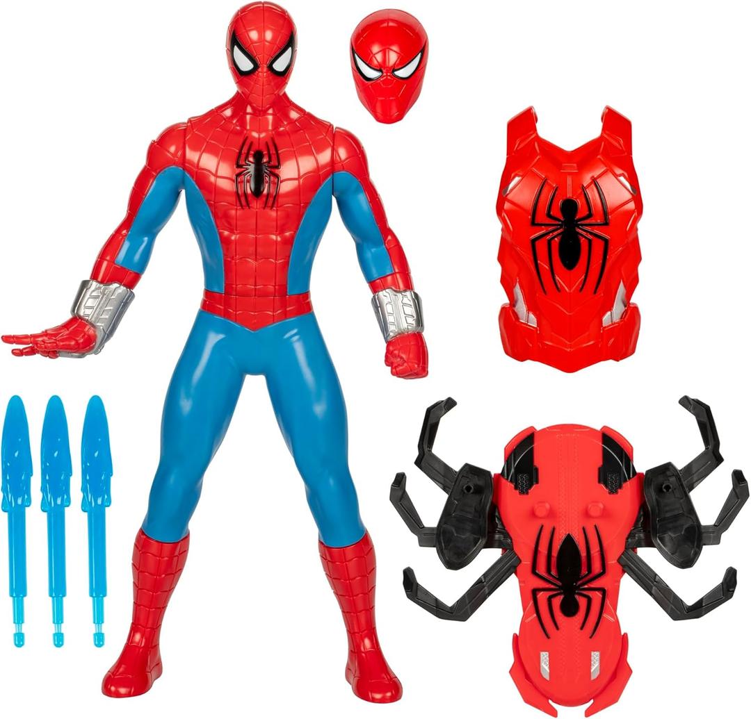 Marvel Spider-Man Thwip Blast Spider-Man Action Figure with Accessories, 11-Inch-Scale Super Hero Toys for Kids Ages 4 and Up
