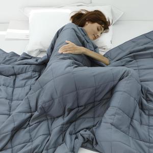 Weighted Idea Weighted Blanket for Adults (Dark Grey,48"x72",15lbs) Cooling Breathable Heavy Blanket with Premium Glass Beads All-Season Soft Thick Blanket