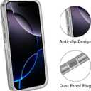 Compatible with iPhone 16 Pro Case with HD Screen Protector, Heavy Duty Shockproof [3 in 1] Clear Phone Cases for iPhone 16 Pro 6.3" (Black)