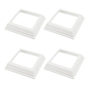 Wealrit 4 x 4 Inch White Split Style Vinyl Post Skirt Vinyl Fence Post Skirt Post Sleeve for Porch Stair Rails(4 Pack)
