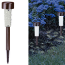 Crosslight Solar Powered Pathway Lights (4 Pack) - Stainless Steel Outdoor White LED Lights, Waterproof for Garden, Yard, Patio, Lawn, Walkway - Decorative Ground Stake Lighting | Bronze