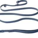 Heavy Duty Hands Free Dog Leash for Medium to Large Dogs for Comfortable Running, Jogging Walking | Dual D-Rings | Soft Padded Traffic Handle | Both Ends 360 Rotating Carabiners (Leash Length 7.7 ft) (Navy)