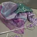 Little Girls Mermaid Princess Costume for Girls Dress Up Party with Gloves,Crown Mace 3-10 Years (Purple-29)