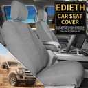 Front & Rear Full Set Cloth Seat Covers for Ford F150 2015-2026 F150 Lightning 2022-2025 F250 F350 Super Duty 2017-2026 Crew Cab Foam Padded Bucket Seat Covers - Gray